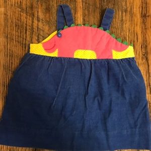 Vintage dinosaur corduroy jumper 12-18 mo
